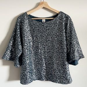 Sequin flutter sleeve top
